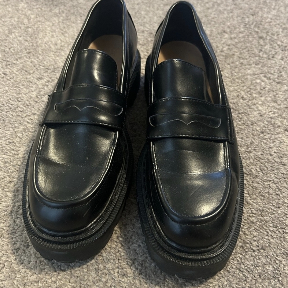 H&M Black Lugged Loafers